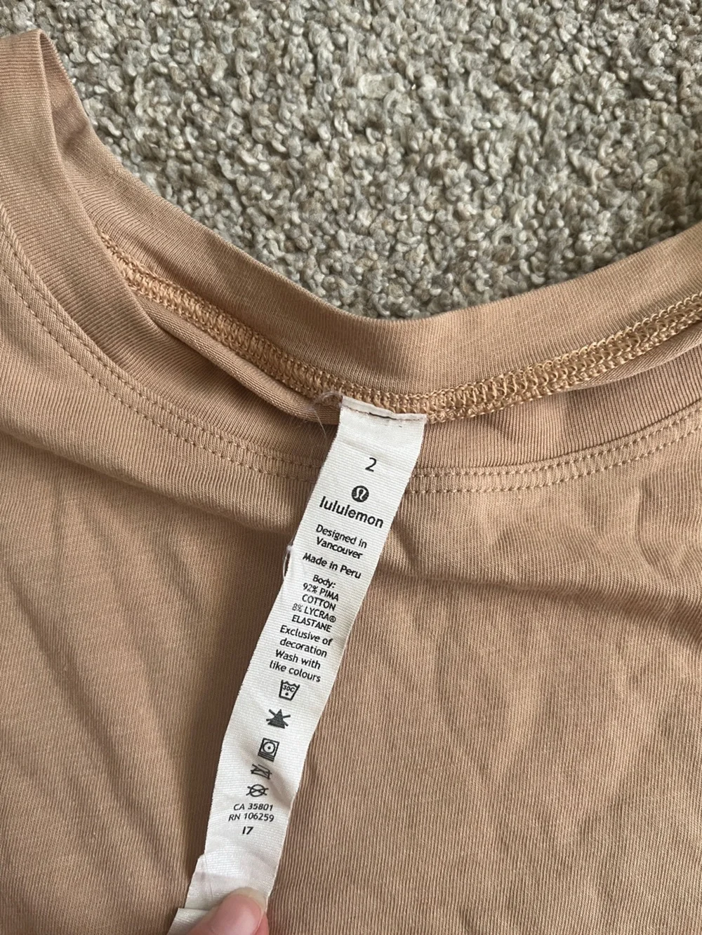lululemon athletica Cropped Boxy Tee - Tan